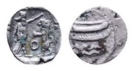 Greek, Samaria AR Obol. c. 375-333. Galley l., over waves / Persian king battling lion; O between; all within incuse square. Reference: Condition: Ver...