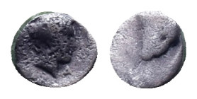 Greek Obol AR Reference: Condition: Very Fine

Weight: 0.40 gr. Diameter: 8.0 mm