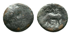 Greek Coins. 4th - 3rd century B.C. AE Reference: Condition: Very Fine

Weight:1.26 gr. Diameter: 10.5 mm