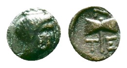 Troas, Tenedos, AE. Late 5th-early 4th century BC. Reference: Condition: Very Fine

Weight: 0.72 gr. Diameter: 8.6 mm