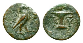 Aeolis, Kyme, AE chalkous, ca. 300-250 BC Reference: Condition: Very Fine

Weight: 1.43 gr. Diameter: 14.7 mm