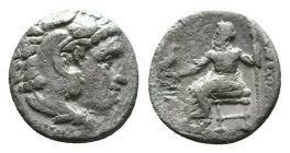 Kings of Macedon. Alexander III ‘the Great’, AR Drachm, Reference: Condition: Very Fine

Weight: 3.47 gr. Diameter: 15.7 mm