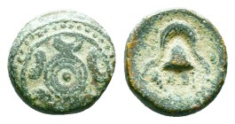 Kings of Macedon, Alexander III 'the Great' (336-323 BC) AE Reference: Condition: Very Fine

Weight: 5.16 gr. Diameter: 14.5 mm