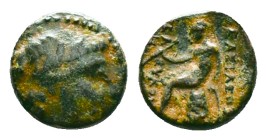 Seleukid Kings of Syria. Antiochos AE Reference: Condition: Very Fine

Weight:2.71 gr. Diameter: 12.2 mm
