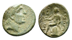 Seleukid Kings of Syria. Antiochos AE Reference: Condition: Very Fine

Weight:4.27 gr. Diameter: 15.3 mm