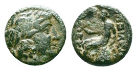 Seleukid Kings of Syria. Antiochos AE Reference: Condition: Very Fine

Weight: 3.03 gr. Diameter: 13.8 mm