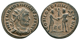 Maximianus Herculius AD 286-305. Cyzicus Antoninianus Æ Reference : "Repatinated" Condition: Very Fine

Weight: 3.30 gr. Diameter: 20.4 mm