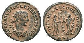 Diocletian AD 284-305. Antioch Antoninianus Æ Reference : "Repatinated" Condition: Very Fine

Weight: 3.75 gr. Diameter: 20.6 mm