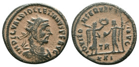 Diocletian AD 284-305. Antioch Antoninianus Æ Reference : "Repatinated" Condition: Very Fine

Weight:4.34 gr. Diameter: 20.0 mm