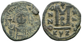 Justinian I. AD 527-565. Cyzicus AE Follis. Reference: Condition: Very Fine

Weight:16.4 gr. Diameter: 32.6 mm