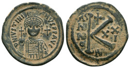 Byzantine Justinian I. AD 527-565. AE Half Follis. Reference: Condition: Very Fine

Weight: 10.7 gr. Diameter: 29.9 mm