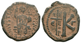 Byzantine Coins AE, 7th - 13th Centuries Reference : "Repatinated" Condition: Very Fine

Weight: 7.98 gr. Diameter: 25.9 mm