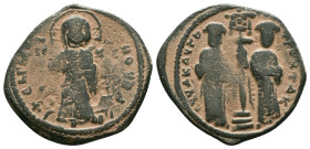 Byzantine Coins AE, 7th - 13th Centuries Reference : "Repatinated" Condition: Very Fine

Weight:8.77 gr. Diameter: 25.9 mm