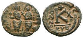 Byzantine Coins AE, 7th - 13th Centuries Reference : "Repatinated" Condition: Very Fine

Weight: 4.25 gr. Diameter: 20.6 mm
