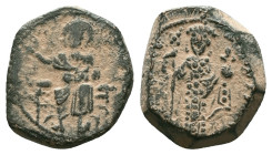Byzantine Coins AE, 7th - 13th Centuries Reference : "Repatinated" Condition: Very Fine

Weight:3.99 gr. Diameter: 16.2 mm