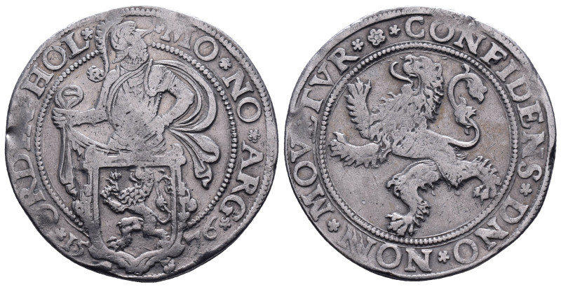 NETHERLANDS. Holland. Leeuwendaalder (1576) AR Obv: MO NO ARG ORDIN HOL. Knight ...