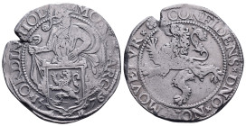 NETHERLANDS. Holland. Leeuwendaalder (1576) AR Obv: MO NO ARG ORDIN HOL. Knight standing left, head right, holding up garnished coat-of-arms in foregr...