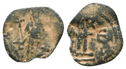 Medieval and Modern Crusaders. Cyprus, Richard I 'the Lionheart' Æ Tetarteron. King of England, 1189-1199. Crowned facing bust, holding cross-tipped s...