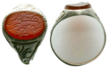 Islamic Silver Ring with an inscription on bezel.Ar Reference: Condition: Very Fine

Weight: 2.74 gr. Diameter: 22.7 mm