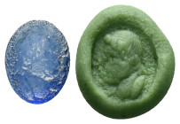 A late Roman ring bezel with an Emperor on bezel, 4th/5th century. Reference: Condition: Very Fine

Weight: 0.30 gr. Diameter: 11.5 mm