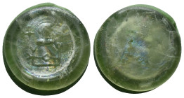 BYZANTINE. Circa 6-7th century. Weight (glass) Reference: Condition: Very Fine

Weight: 3.83 gr. Diameter: 23.8 mm