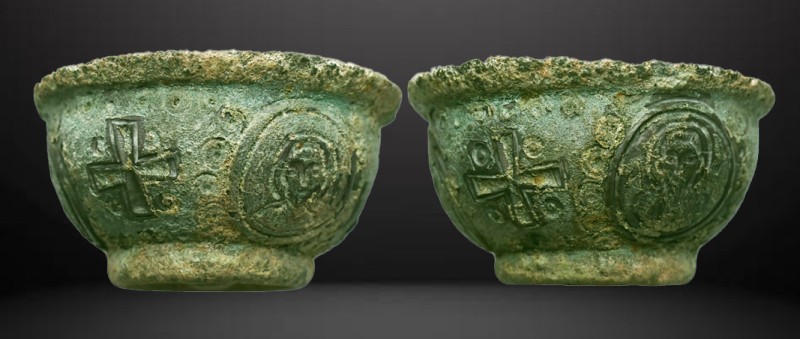 Decorated royal Bronze Byzantine bowl

Condition: Very Fine

Weight: 83.2 gr...