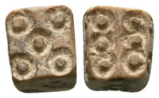 Ancient Dice Reference: Condition: Very Fine

Weight: 1.36 gr. Diameter: 10.2 mm