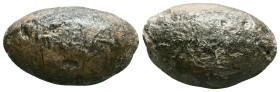 ANCIENT GREEK SLING BULLET.(4th–3rd centuries BC).Pb. Reference: Condition: Very Fine

Weight: 37.3 gr. Diameter: 29.9 mm