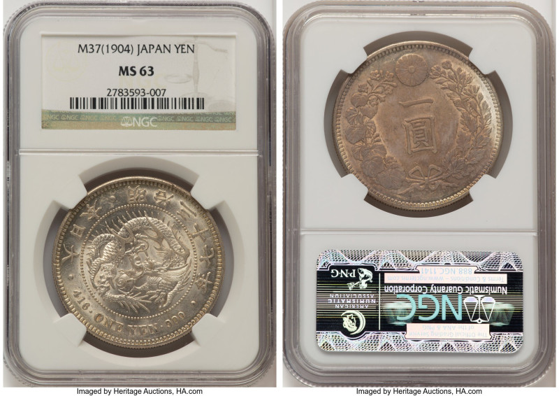 Meiji Yen Year 37 (1904) MS63 NGC, KM-YA25.3, JNDA 01-10A. HID09801242017 © 2024...