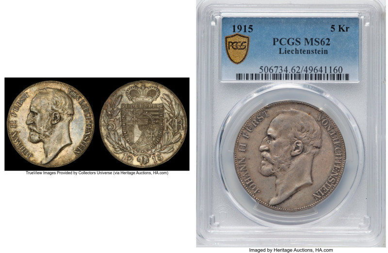 John II 5 Kronen 1915 MS62 PCGS, KM-Y4. HID09801242017 © 2024 Heritage Auctions ...