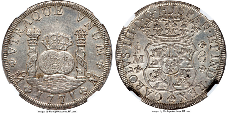 Charles III 8 Reales 1771 Mo-FM MS61+ NGC, Mexico City mint, KM105, Cal-110. Nin...