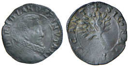 BARDI Federico Landi (1590-1630) Sesino col ramo d'alloro - MIR 93; L. Bellesia, Le monete di Federico Landi, Lugano 1997, 13 CU (g 0,56) R