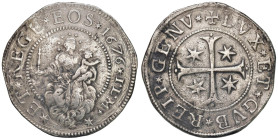 GENOVA Dogi biennali III fase (1637-1797) Scudo stretto 1676 - MIR 294/57 AG (g 37,33) RR