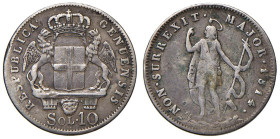 GENOVA Repubblica genovese (1814) 10 Soldi 1814 - Gig. 1 AG (g 2,05)