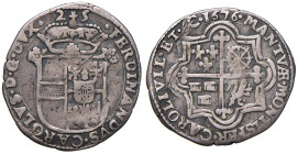 MANTOVA Ferdinando Carlo Gonzaga Nevers (1669-1707) Ottavo di scudo 1676 - MIR 742 AG (g 2,48) R