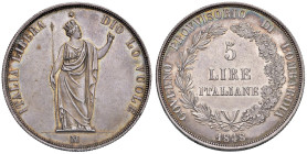 MILANO Governo Provvisorio della Lombardia (1848) 5 Lire 1848 - Gig. 3a AG (g 25,00)