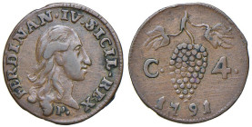 NAPOLI Ferdinando IV di Borbone (1759-1798) 4 Cavalli 1791 - Nomisma 595 CU (g 2,11)