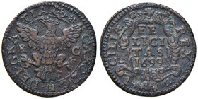 PALERMO Carlo II d'Asburgo (1674-1700) Grano 1699 - MIR 497 CU (g 5,14)