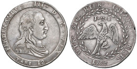 PALERMO Ferdinando III di Borbone (1759-1816) 12 Tarì 1807 - MIR 640/3 AG (g 27,08)