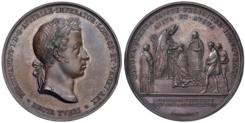 AUSTRIA Fredinando I d'Asburgo Lorena (1835-1848) Medaglia 1838 Incoronazione a ...