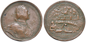 RUSSIA Pietro I detto il Grande (1762-1725) Medaglia 1702 Battaglia di Notteburg e Schlusselburg - Opus: T. Ivanov - Diakov 15.13 - AE (g 34,30 - Ø 46...