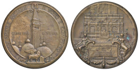 VENEZIA Medaglia 1912 Riedificazione del campanile della basilica di San Marco - Jhonson 364 Opus: G. Moretti Johnson AE (g 31,23 - Ø 43 mm) Graffi e ...