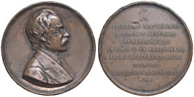 ITALIA Giuseppe Mantellini (1816-1885) Medaglia 1885 in memoria della morte - Opus: A Passaglia e L. Giorgi AE (g 127,00 - Ø 60 mm) Diversi colpi al b...