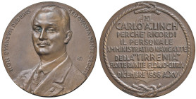 ITALIA Carlo Augusto Linch (1882 (?) - 1957) Medaglia 1936 Fondazione della società di navigazione "Tirrenia" (flotte riunite Florio e Citra) - Opus: ...