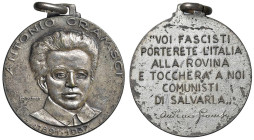 ITALIA Antonio Gramsci (1891-1937) Medaglia senza data in memoria del politico italiano - Opus: Paffer AE argentato (g 14,27 - Ø 32 mm) Appiccagnolo.