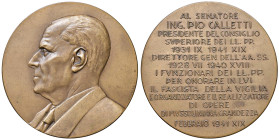 ITALIA Pio Calletti (1874-1947) Medaglia 1941 An. XIX al merito - Opus: I. Consorti AE (g 158,00 - Ø 70 mm)