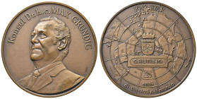 ITALIA Max Grundig (1908-1989) Medaglia 1973 25° anniversario di attività della Grundig - AE (g 230, 00 - Ø 80 mm)