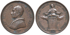 Leone XIII (1878-1903) Medaglia 1900 An. XXII Giubileo - Opus: F. Bianchi AE (g 12,22 - Ø 31 mm) Colpo al bordo.