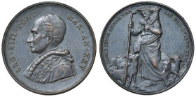 Leone XIII (1878-1903) Medaglia An. XXV Buon pastore - Opus: Stabilimento Johnson AE (g 11,76 - Ø 31 mm)