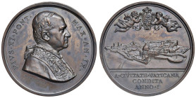 Pio XI (1922-1939) Medaglia senza data An. IX Città del vaticano - Opus: Mistruzzi AE (g 34,92 - Ø 44 mm) Due coni di anni diversi uniti. Macchioline....